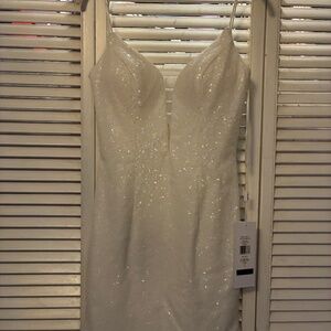 Glow‎ Dress White Sequin Mini Dress NWT size 2